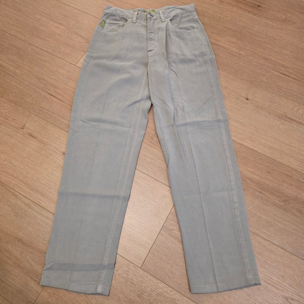 Vintage Pulp Sage Grey High Waist Straight Leg Pants Junlon Polynosic Size 6 USA